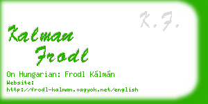 kalman frodl business card